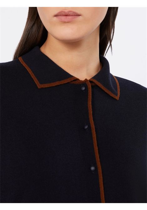 Max Mara Studio Women's MSTTARGA Navy Blue Silk and Wool Knit Cardigan Max Mara Studio |  | 2626346011600014